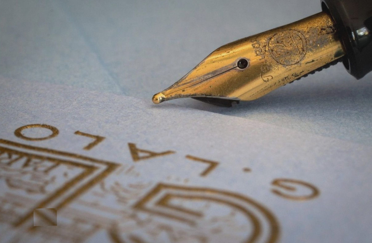 Leren notitieboek met initialen